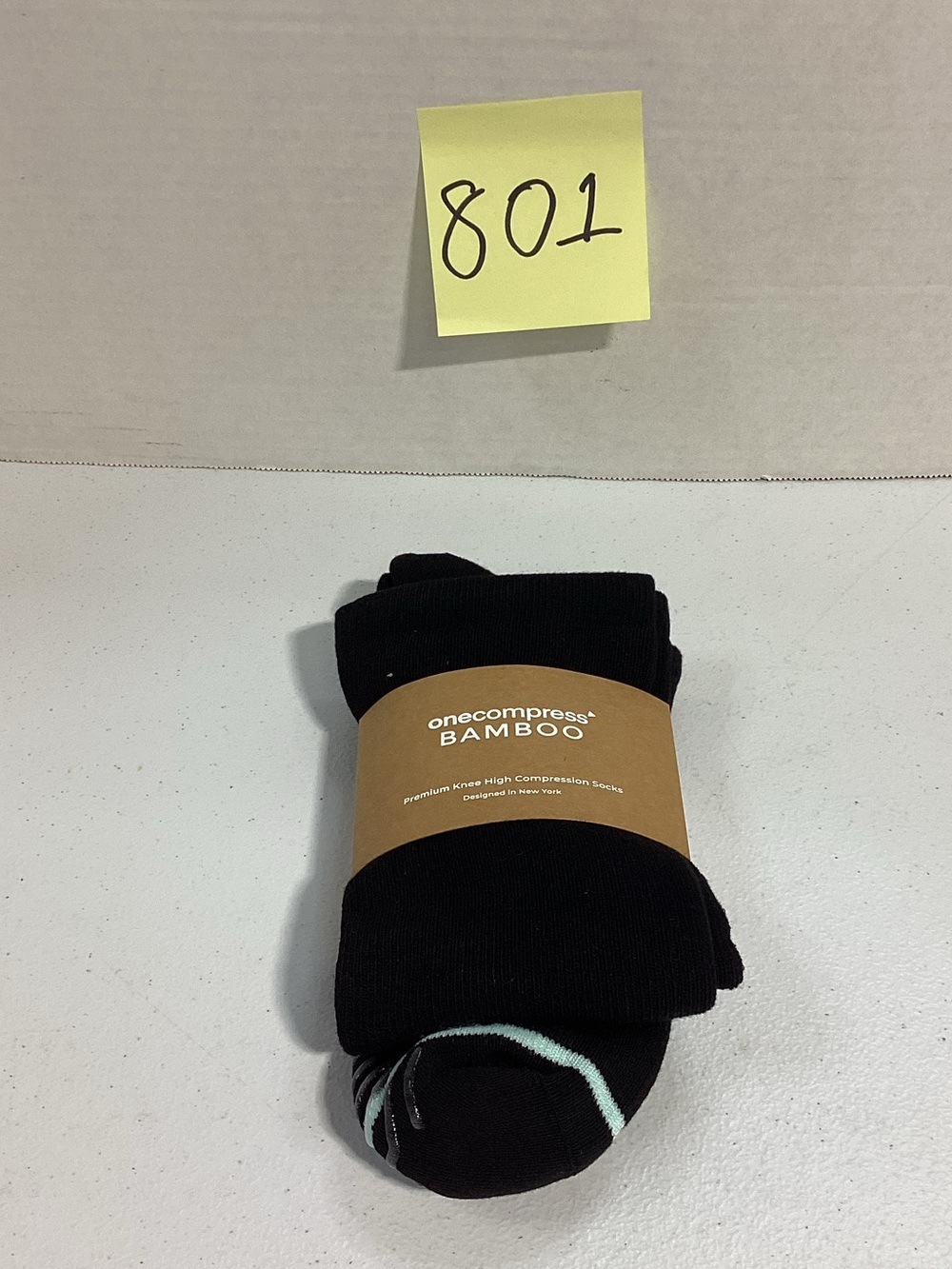 Onecompress Bamboo Men's Black Bamboo Knee-High Socks